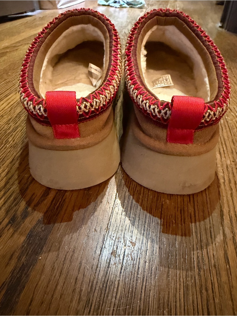 UGG Chestnut Tasman II Suede Slip-Ons with Red Accent Trim, 9 - Picture 7 of 13